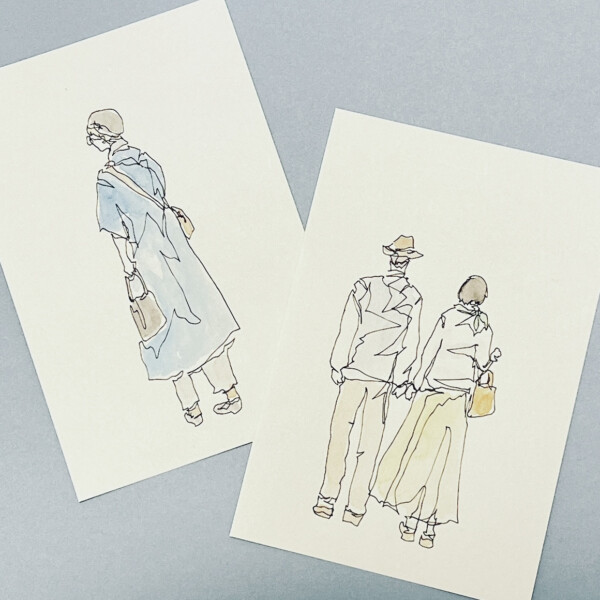 後ろ姿を1分でひとふでがき